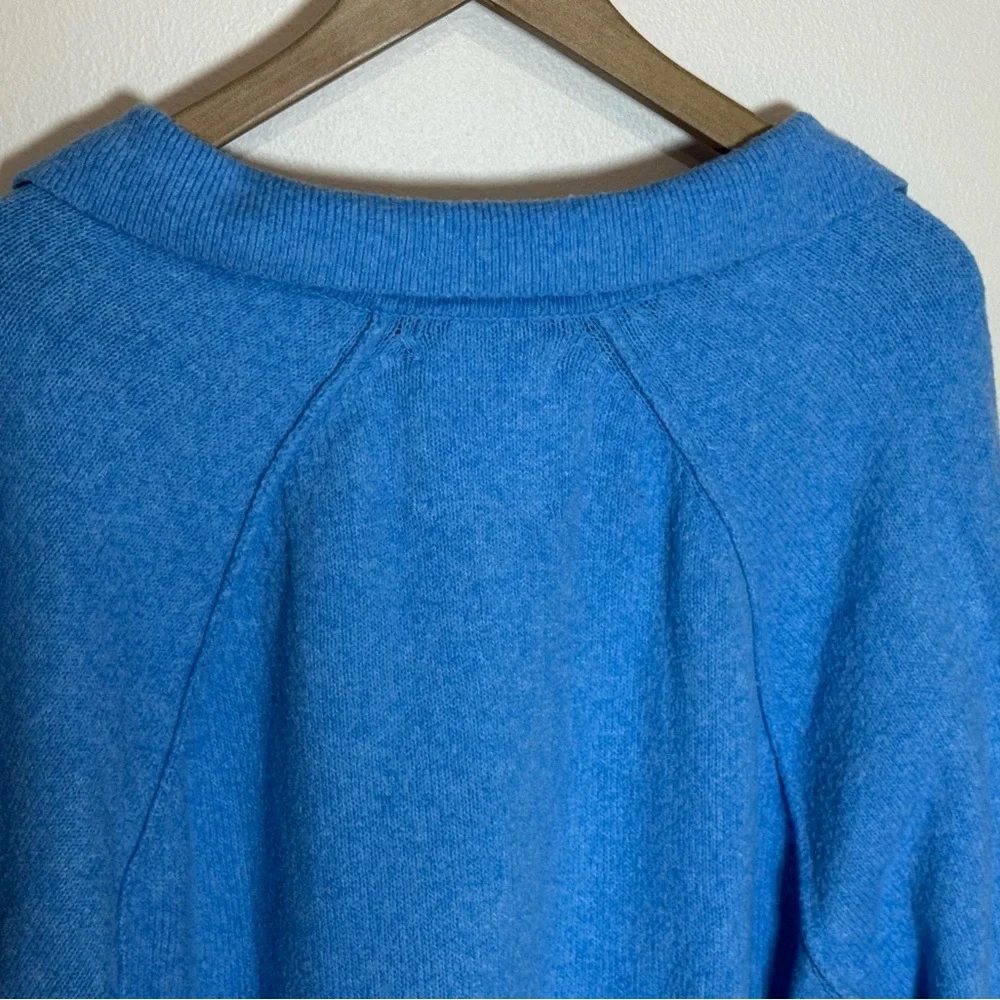 Aerie Oversized Blue unREAL V-Neck Baggy Collared Polo Sweater - Large - Picture 8 of 16